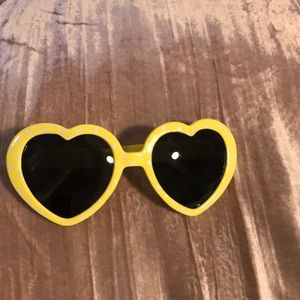 Yellow Heart Shaped Sunglasses